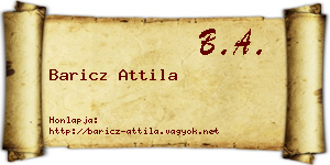 Baricz Attila névjegykártya