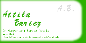 attila baricz business card